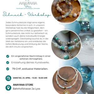 *Workshop, - Zaubere dir dein persönlicher Heilsteinschmuck* Samstag, 25. April 2026, 15.00 Uhr